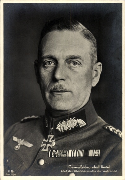 Feldmarszałek Wilhelm Keitel, odznaczony Krzyżem Kawalerskim AK, portret