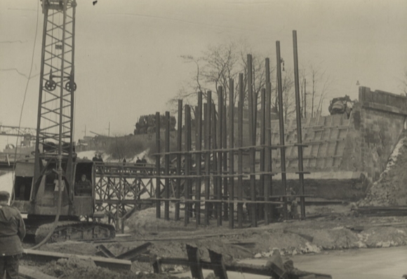 Original Foto Berlin Moabit, Wiederaufbau d. zerstörten Friedrich v. Moltke-Brücke, 1945/46