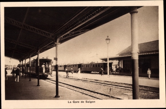 Postcard Saigon Cochinchina Vietnam, La Gare
