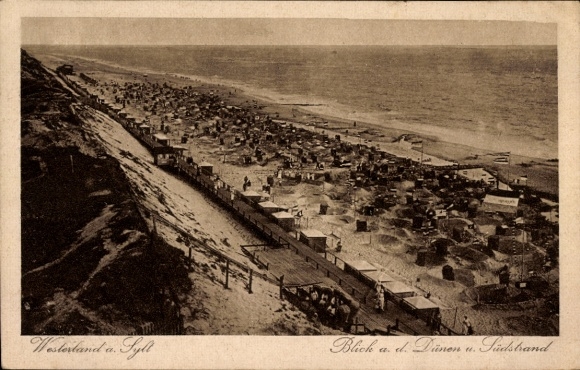 Ak Westerland auf Sylt, Strandansicht, Dünen, Küstenlandschaft,  