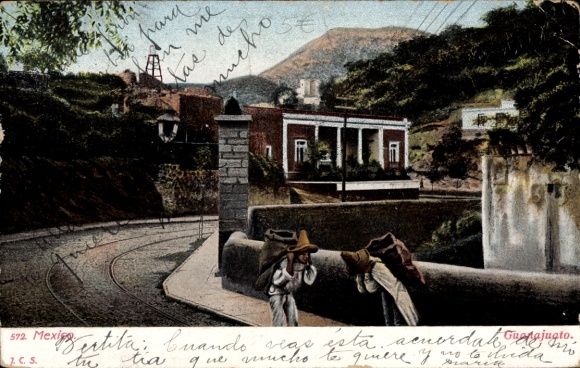 Ak Guanajuato Mexiko, Straßenansicht, Lastenträger