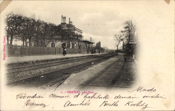Ak Chatou Yvelines, Bahnhof Gleisseite