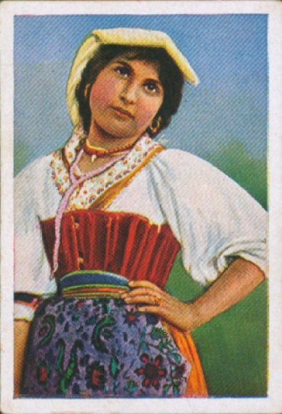 Collector's card The colorful world, Roman beauties, Under the spell of the tarantella