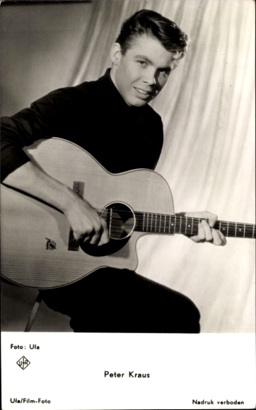 Postcard actor Peter Kraus, guitar