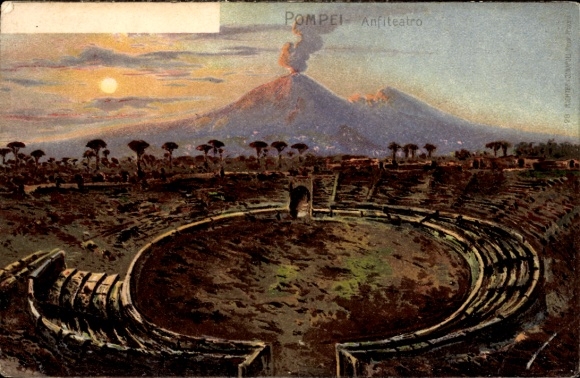 Chromo-Litho Pompeii Pompei Campania, Anfiteatro