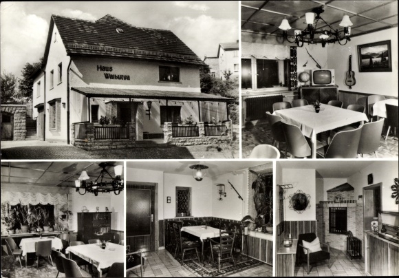 Ak Schweina Bad Liebenstein im Thüringer Wald, Haus Walburga, Innenansicht, Fernseher