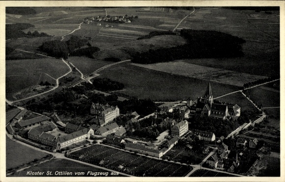 Postcard Sankt Ottilien Eresing in Upper Bavaria, Archabbey of Sankt Ottilien, aerial photograph