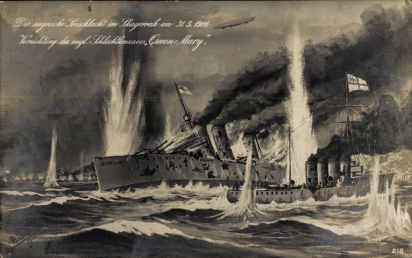 Postcard Naval Battle of Jutland, German Cruiser Squadron, Admiral Hipper