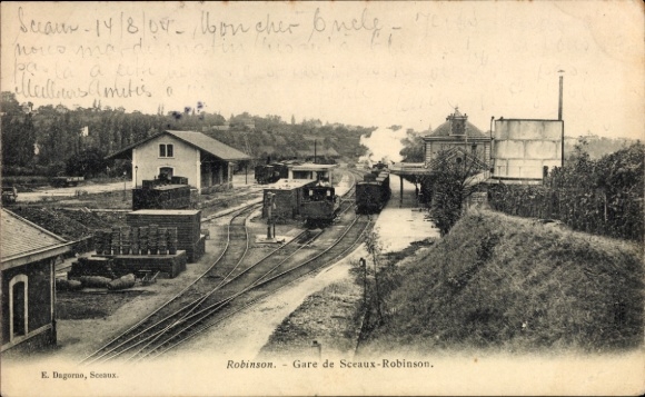 Postcard Sceaux Robinson Haut de Seine, station track side