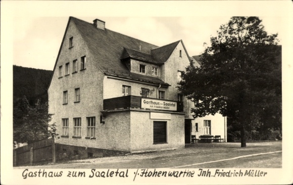 Ak Hohenwarthe Möser Jerichower Land, Gasthaus zum Saaletal,  Friedrich Müller