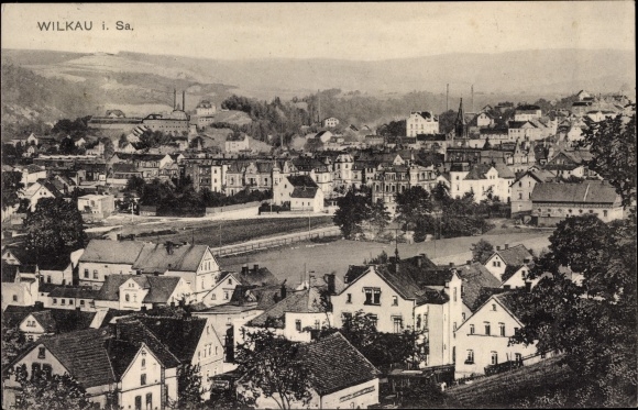 Postcard Wilkau Haßlau in Saxony, view of the town