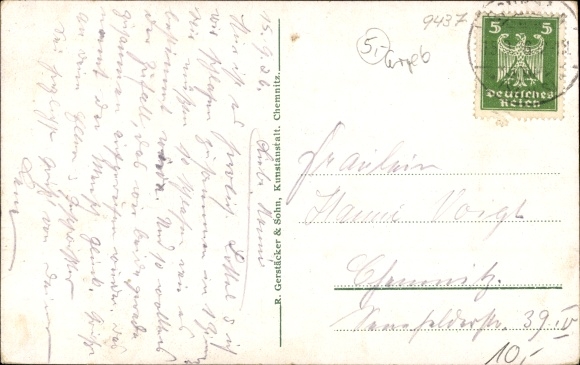 Postcard Grünhain Beierfeld in the Ore Mountains, convalescent home, general local health insurance Chemnitz