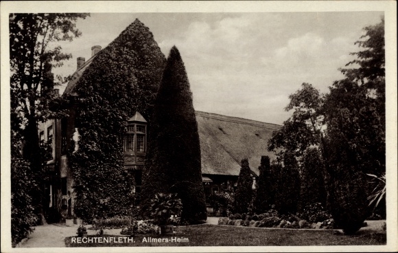 PC Rechtenfleth Hagen im Bremisch in Lower Saxony, Allmer&#39;s home, exterior view from the garden