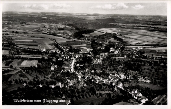 Ak Waldstetten im Ostalbkreis Württemberg, Fliegeraufnahme