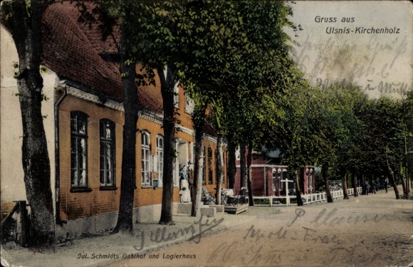 Ak Ulsniskirchenholz Kirchenholz Ulsnis an der Schlei, Gasthof, Logierhaus