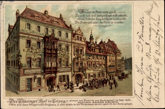 Artist Chromo-Litho Leipzig in Saxony, the Thüringer Hof, owner Georg Grimpe
