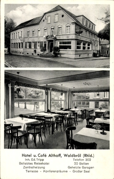 Postcard Waldbröl in the Oberbergisches Land, Hotel and Café Althoff