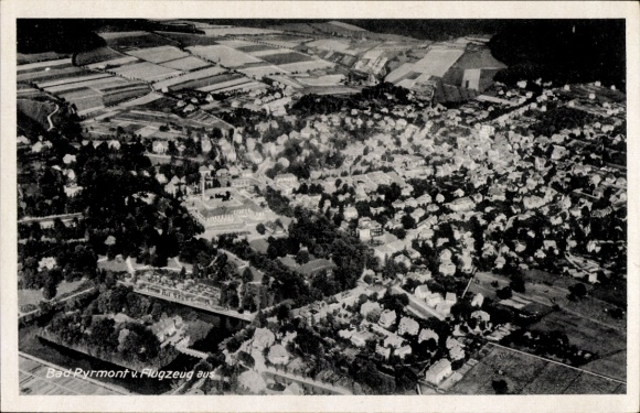 Postcard Bad Pyrmont in Lower Saxony, plane from