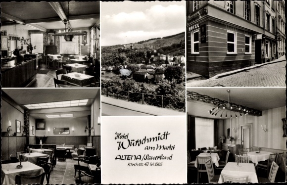 PC Altena in Sauerland, Hotel Würschmidt am Markt, partial view of the town