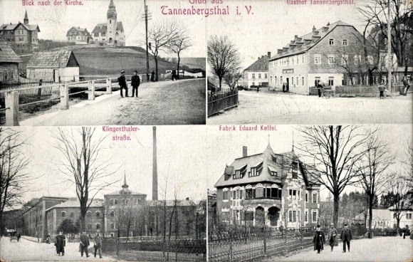 PC Tannenbergsthal in Vogtland, Klingenthaler Straße, inn, factory Eduard Keller