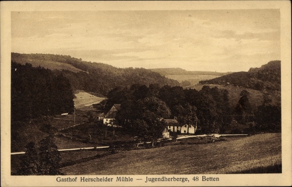 Postcard Herscheid im Sauerland, Gasthof Herscheider Mühle, youth hostel