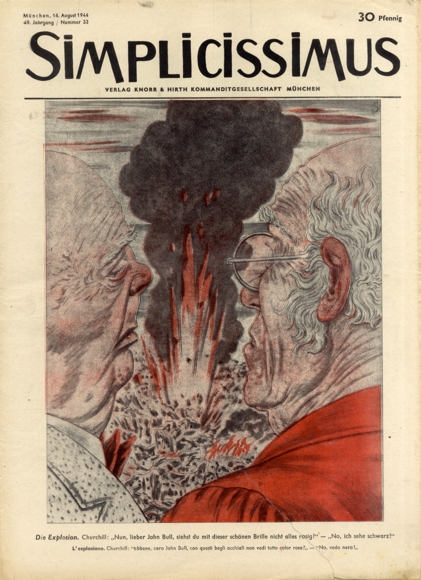 Simplicissimus Heft 33 August 1944 Karikatur Die Explosion Verlag Hirth