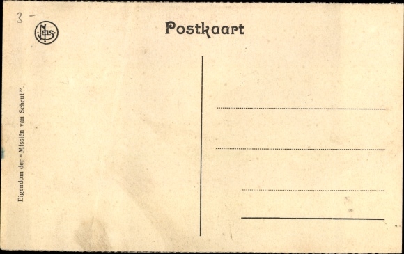 Postcard China,Twee argall's door aen Amerikaan geveld in the building of the residence of E. P De Wilde