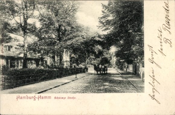 Postcard Hamburg Mitte Hamm, Schwarze Straße