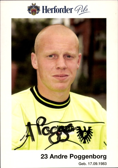 Autogrammkarte Fußballer Andre Poggenborg, Preußen Münster, Autogramm