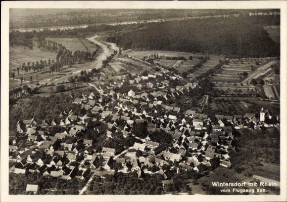 Postcard Wintersdorf Rastatt in the Black Forest, aerial photograph