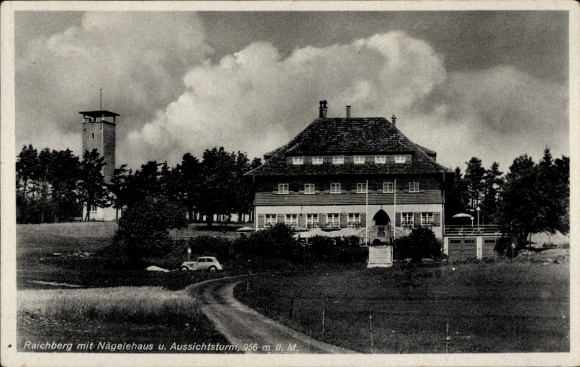 Ak Onstmettingen Albstadt in Württemberg, Hoher Raichberg, Nägelehaus, Aussichtsturm