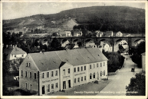 KP Demitz Thumitz w Saksonii, panorama z Klosterberg i kamieniołomami