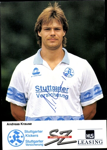 Autograph card footballer Andreas Krause, Stuttgarter Kickers, autograph