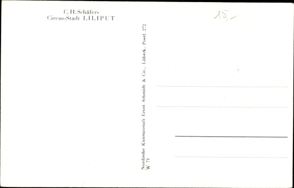 Postcard CH Schäfers, Circus-Stadt Liliput, group photo