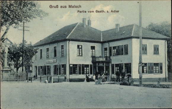 Postcard Malsch in Baden, Gasthaus zum Adler