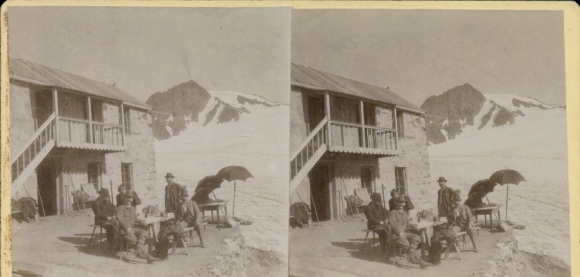 Stereo Photo Ötztal Tiroel, Teufelseck at Hochjoch Ferner, 1898