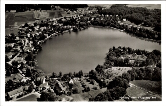 Postcard Weßling in Upper Bavaria, aerial photograph