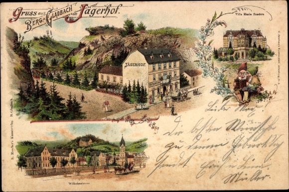 Chromo-Litho Bergisch Gladbach, Gasthaus Jägerhof, Villa Maria Zanders, dwarves