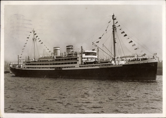 Postcard Motorschiff Orinoco, TABLE