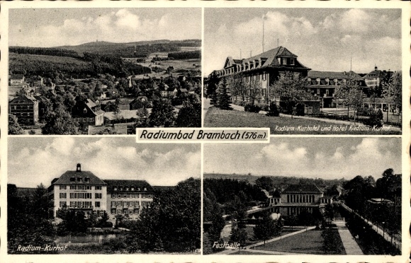 Postcard Bad Brambach in Vogtland, general view, Radiumbad, Kurhof
