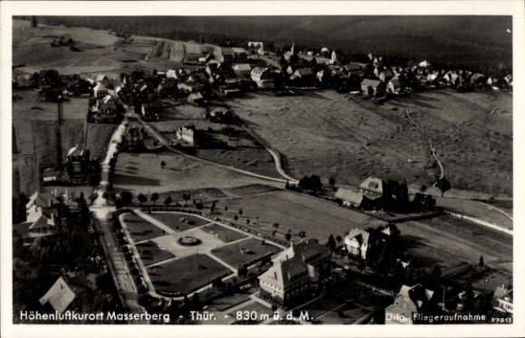 Postcard Masserberg in Thuringia, aerial photograph