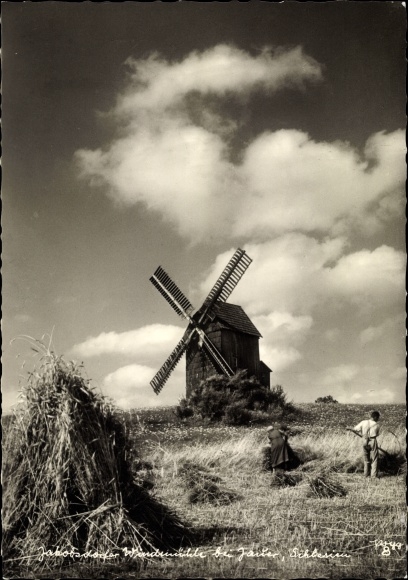 Postcard Jakubowice Jakobsdorf Jacobsdorf Kreis Falkenberg Upper Silesia, windmill