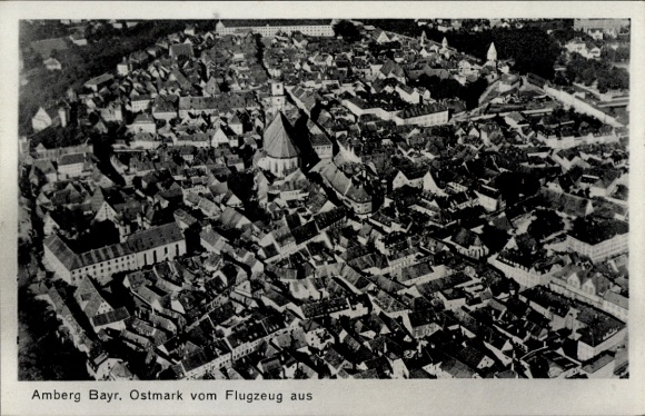 Ak Amberg in der Oberpfalz Bayern, Fliegeraufnahme