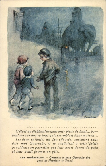 Kunstenaars Ak Poulbot, Francisque, Les Miserables, Petit Gavroche