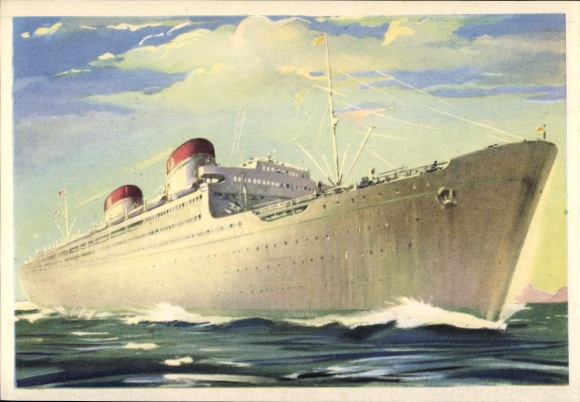 Postcard TN Count Grande, Count Biancamano, Italia di Navigation, steamship