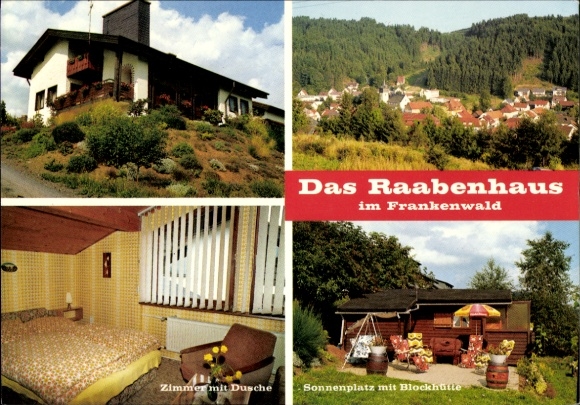 Ak Steinwiesen in Oberfranken, Das Raabenhaus im Frankenwald, Zimmer mit Dusche, Sonnenplatz m...