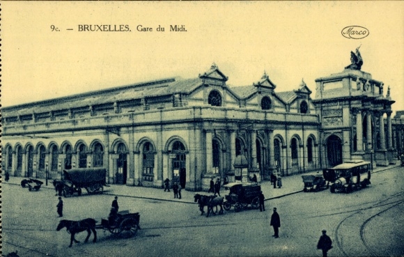 Postcard Bruxelles Brussels, Gare du Midi