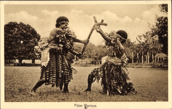 Postcard Fiji Fiji, Fijian Warriors, Fijian Warriors, Fight