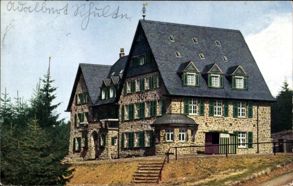 Postcard Dahle Altena in the Sauerland, memorial of the Sauerland Mountain Association