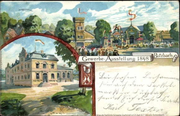 Artist Postcard Butzbach in Taunus Hesse, commercial exhibition 1898